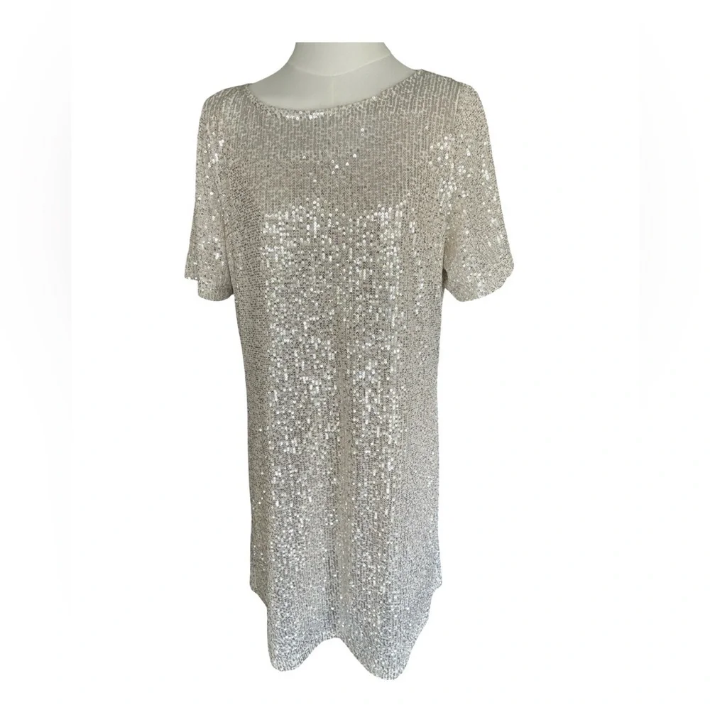 7 For All Mankind Sequin Sheath Mini Dress Womens Size Medium